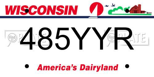 485YYR Wisconsin License Plate
