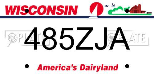 485ZJA Wisconsin License Plate