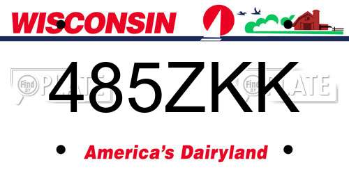 485ZKK Wisconsin License Plate
