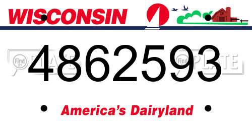 4862593 Wisconsin License Plate