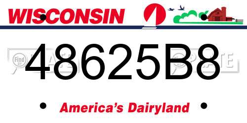 48625B8 Wisconsin License Plate