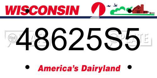 48625S5 Wisconsin License Plate