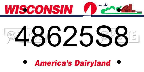 48625S8 Wisconsin License Plate