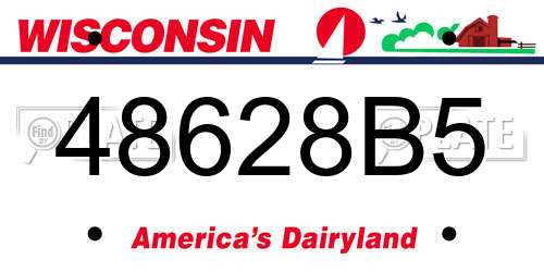 48628B5 Wisconsin License Plate