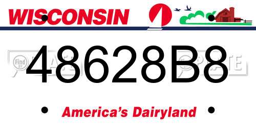 48628B8 Wisconsin License Plate