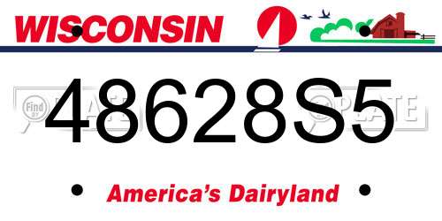 48628S5 Wisconsin License Plate