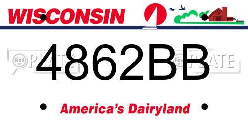 4862BB Wisconsin License Plate