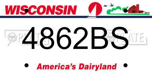 4862BS Wisconsin License Plate