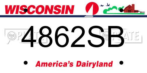 4862SB Wisconsin License Plate