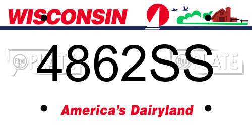 4862SS Wisconsin License Plate