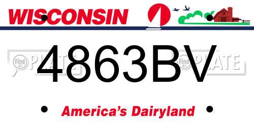 4863BV Wisconsin License Plate