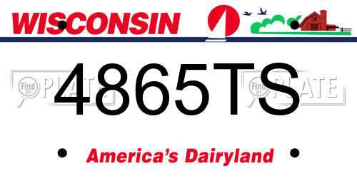 4865TS Wisconsin License Plate