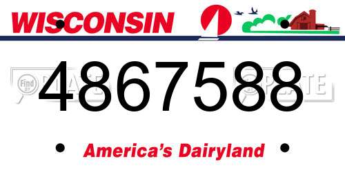 4867588 Wisconsin License Plate