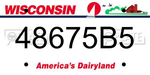48675B5 Wisconsin License Plate