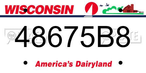 48675B8 Wisconsin License Plate