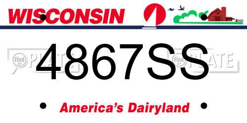4867SS Wisconsin License Plate