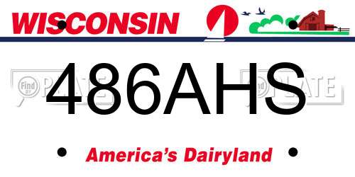 486AHS Wisconsin License Plate