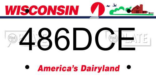 486DCE Wisconsin License Plate