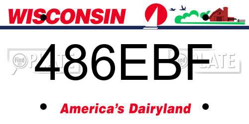 486EBF Wisconsin License Plate