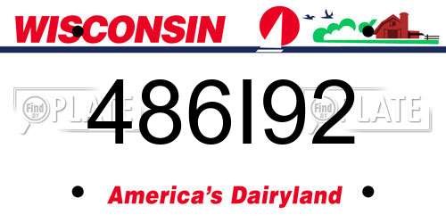 486I92 Wisconsin License Plate