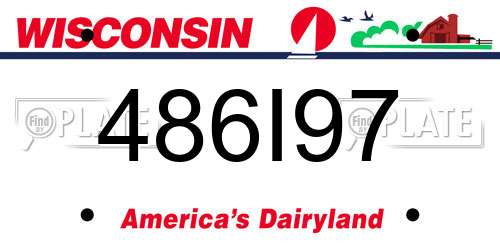 486I97 Wisconsin License Plate