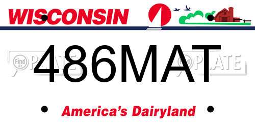 486MAT Wisconsin License Plate