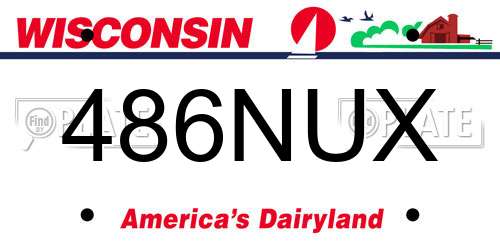486NUX Wisconsin License Plate