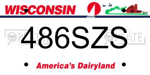 486SZS Wisconsin License Plate