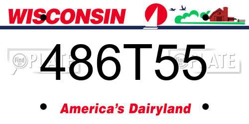 486T55 Wisconsin License Plate