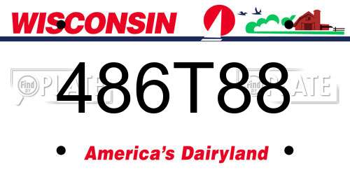 486T88 Wisconsin License Plate