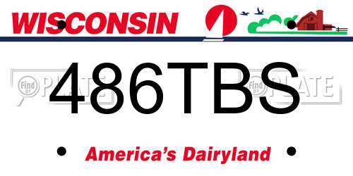486TBS Wisconsin License Plate