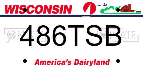 486TSB Wisconsin License Plate
