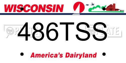 486TSS Wisconsin License Plate