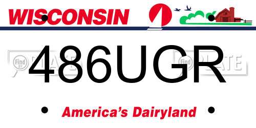 486UGR Wisconsin License Plate