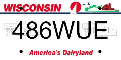 486WUE Wisconsin License Plate