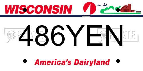 486YEN Wisconsin License Plate