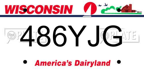 486YJG Wisconsin License Plate