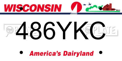 486YKC Wisconsin License Plate