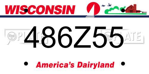 486Z55 Wisconsin License Plate