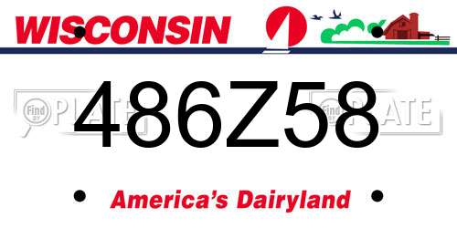 486Z58 Wisconsin License Plate