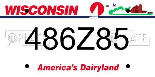 486Z85 Wisconsin License Plate