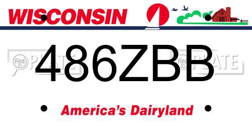 486ZBB Wisconsin License Plate
