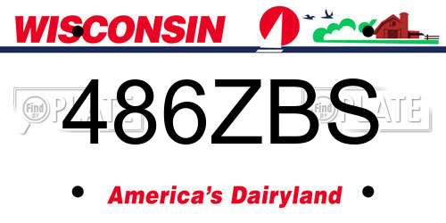 486ZBS Wisconsin License Plate