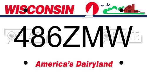 486ZMW Wisconsin License Plate