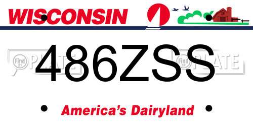 486ZSS Wisconsin License Plate