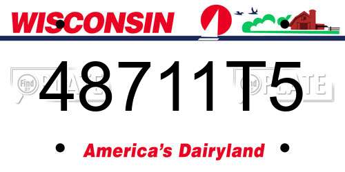 48711T5 Wisconsin License Plate