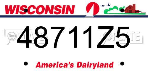 48711Z5 Wisconsin License Plate