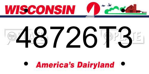 48726T3 Wisconsin License Plate