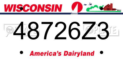 48726Z3 Wisconsin License Plate