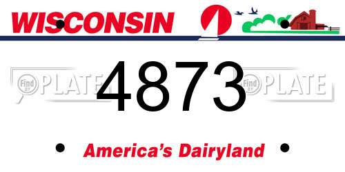 4873 Wisconsin License Plate